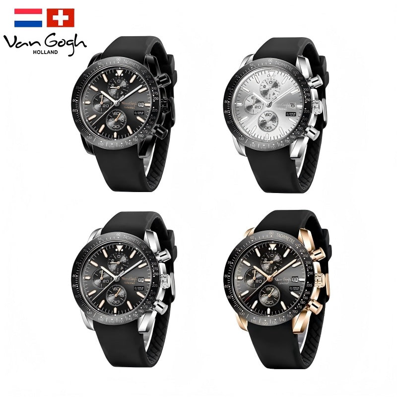 Van Gogh Starry Fantasy Series Men's Rubber Strap Watch