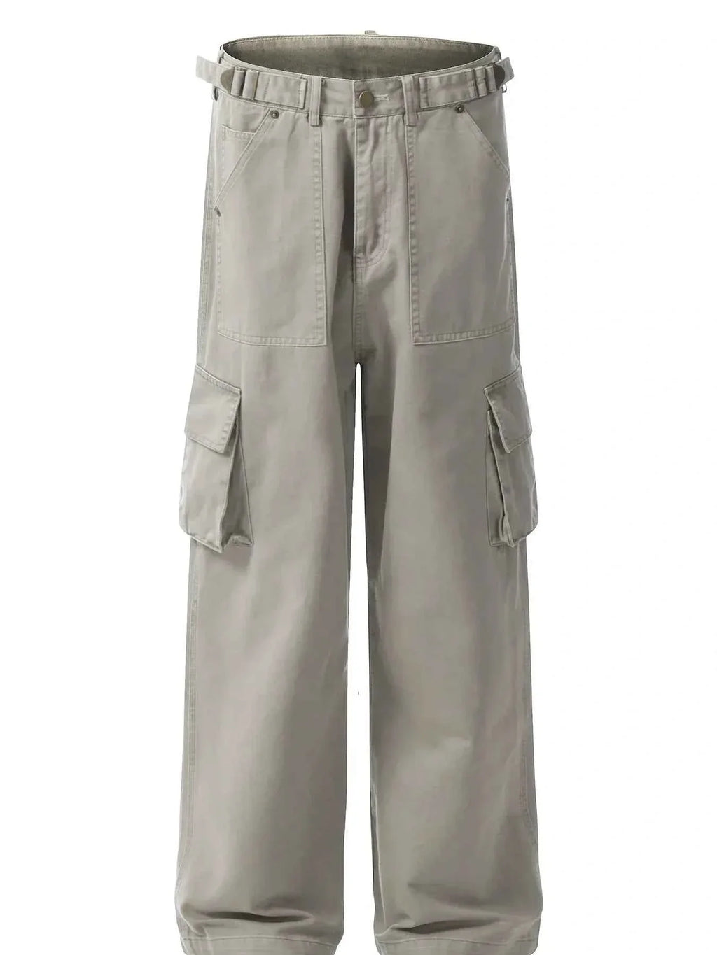 Men's Straight Cargo Pants with Multiple Pockets