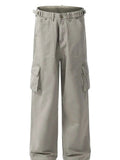 Men's Straight Cargo Pants with Multiple Pockets