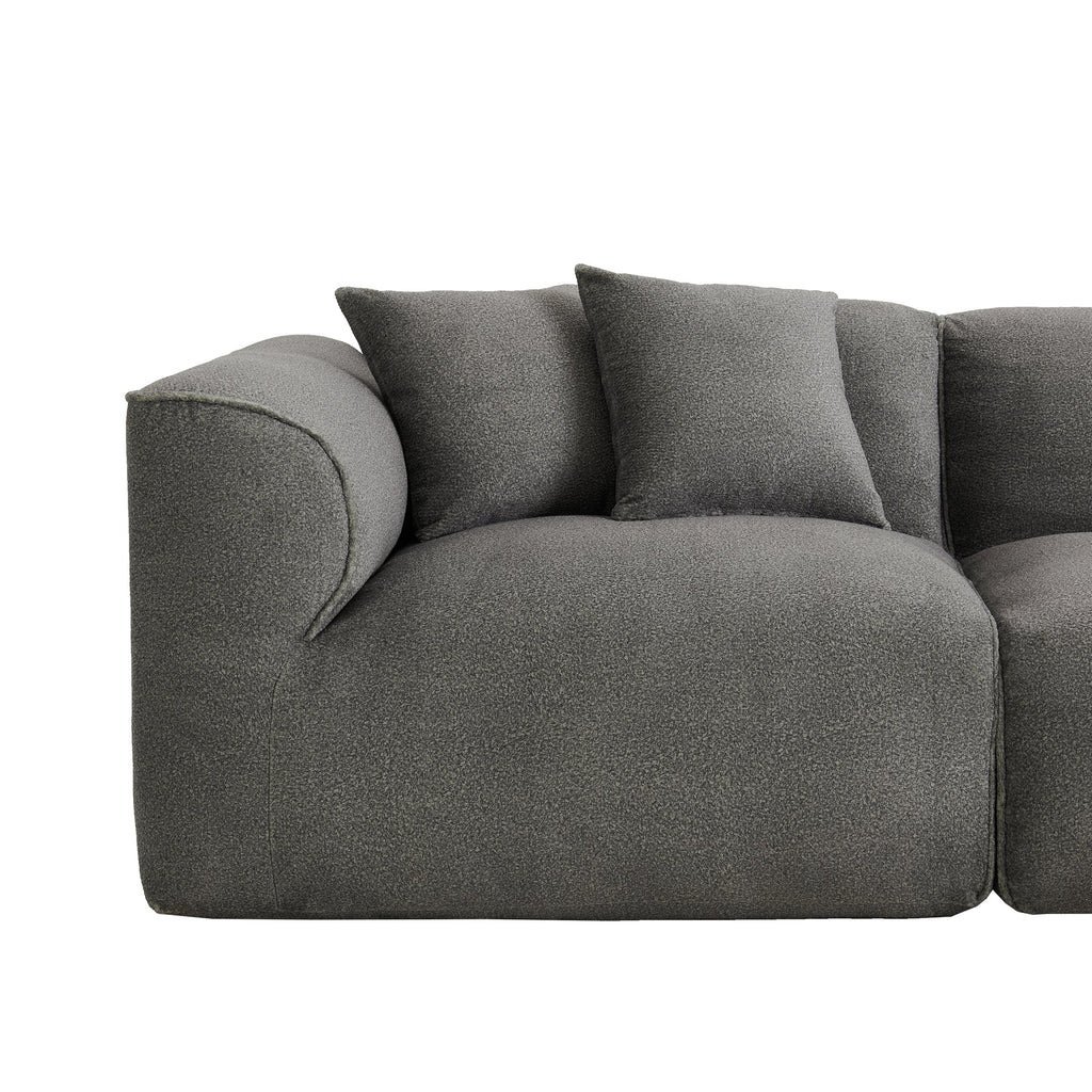 U_Style Luxury Living Room Double-Needle Cut Velvet Sofa - 4-Seater