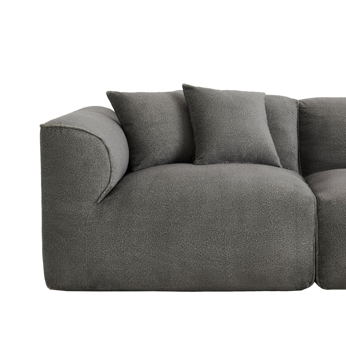 U_Style Luxury Living Room Double-Needle Cut Velvet Sofa - 4-Seater