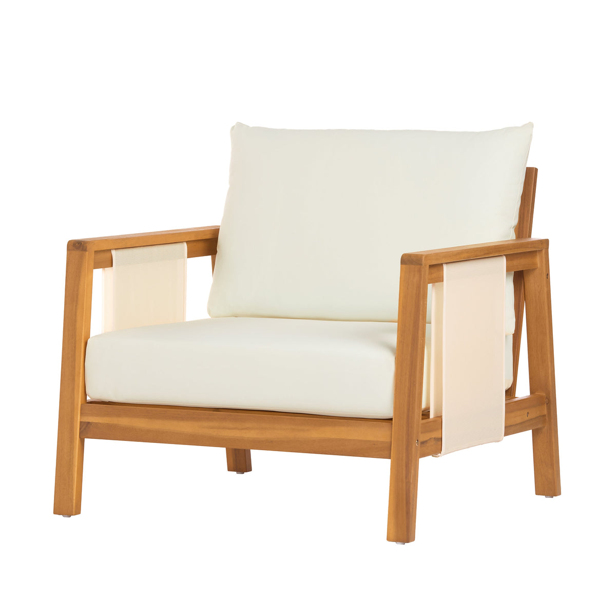 4-Piece Sofa Set with Cushions – Outdoor Loveseat & Coffee Table Set