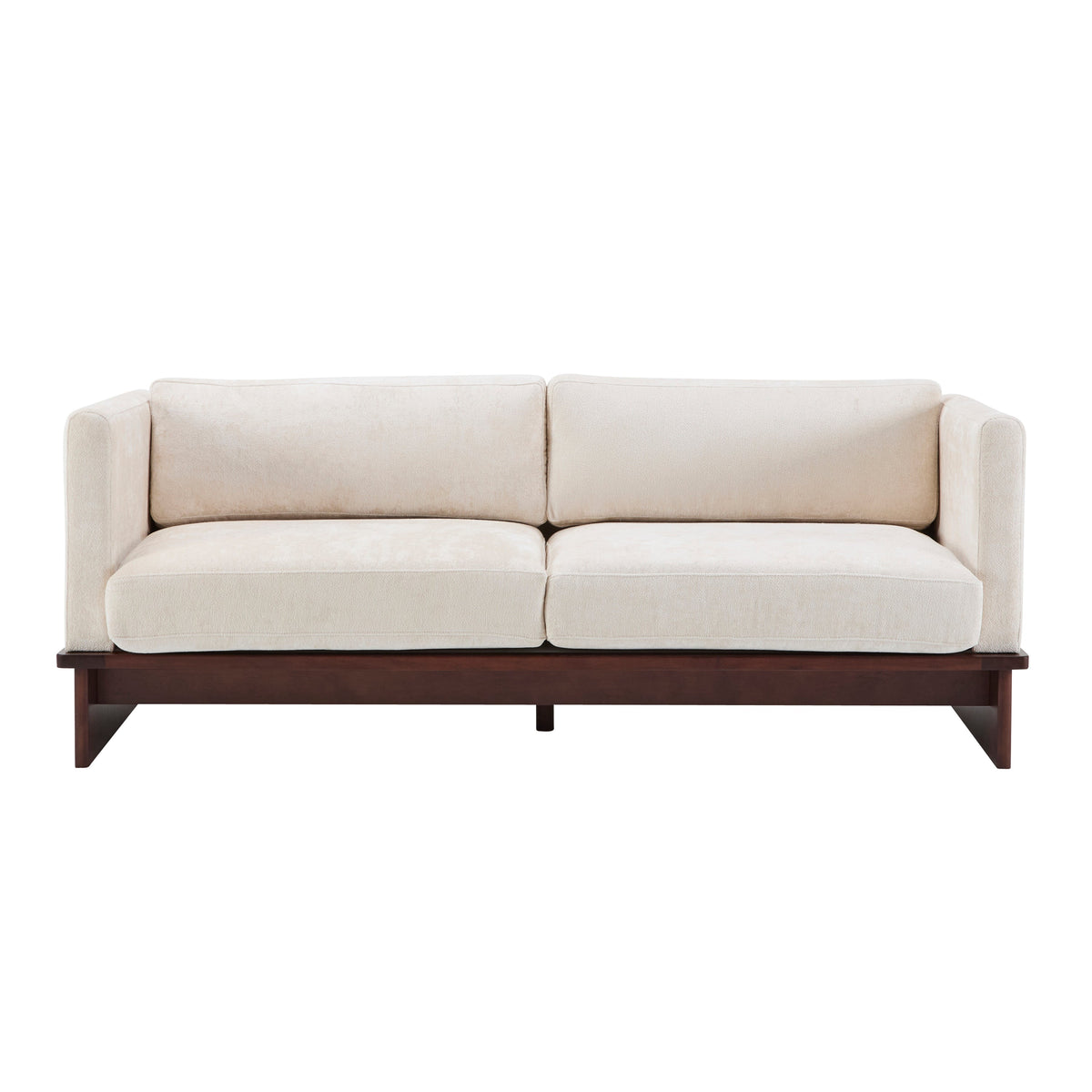 77 in. Square Arm Modern 3 Seater Boucle Sofa