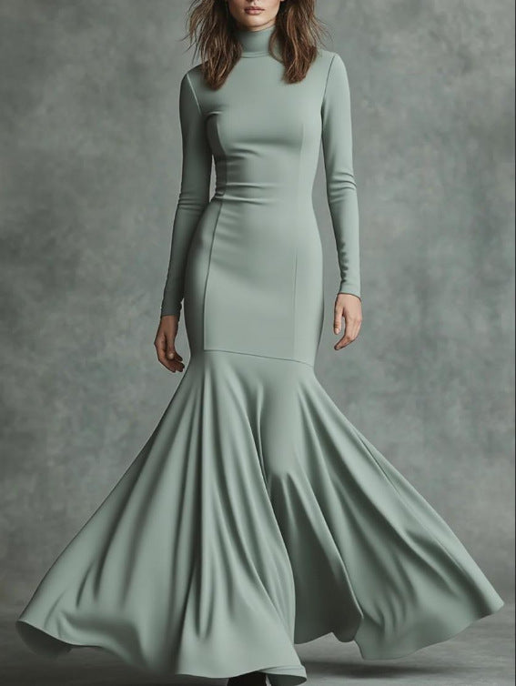 European And American Autumn And Winter High-End New Fishtail Dress