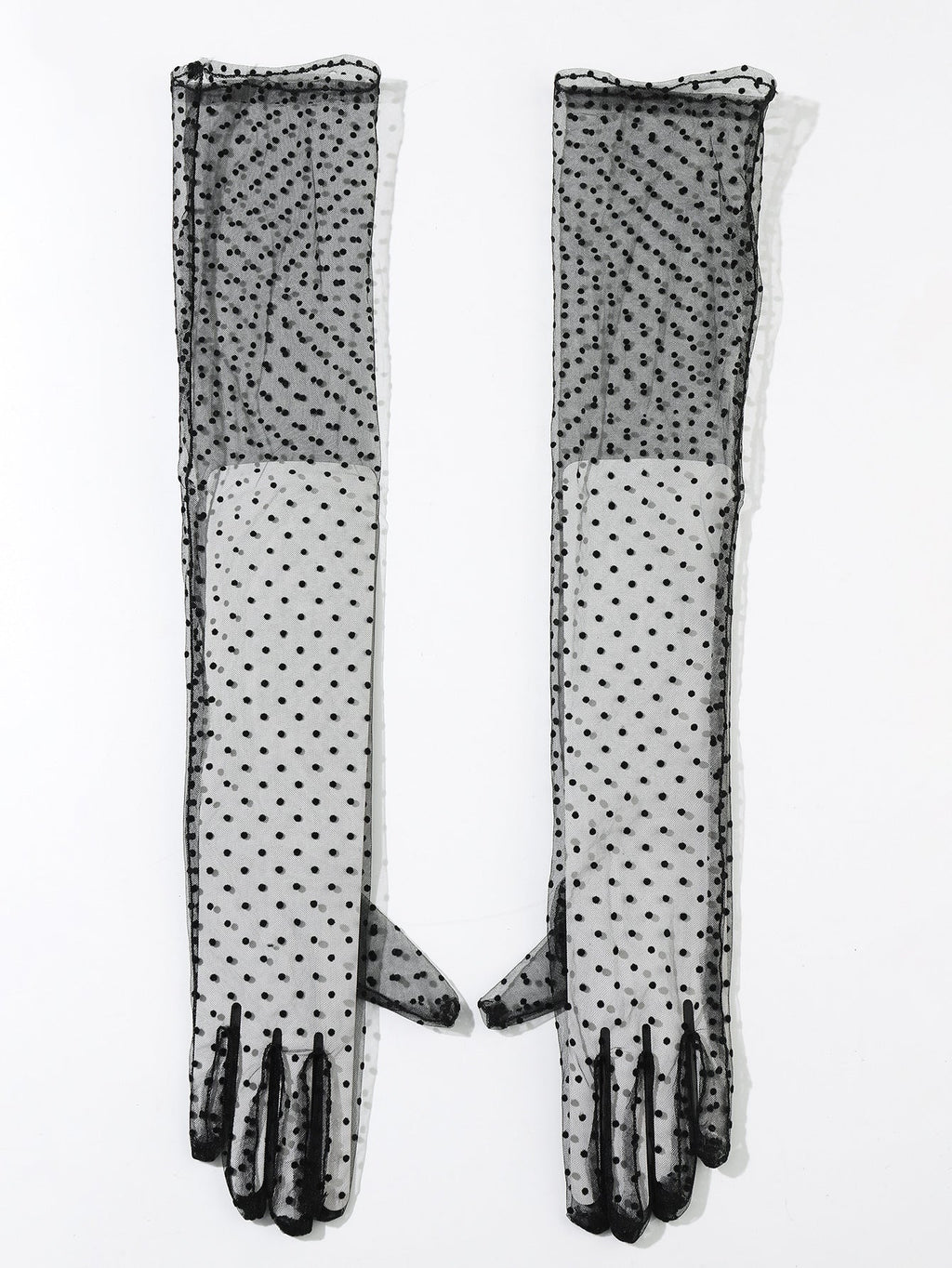 Women's Polka-Dot Extended Lace Gloves