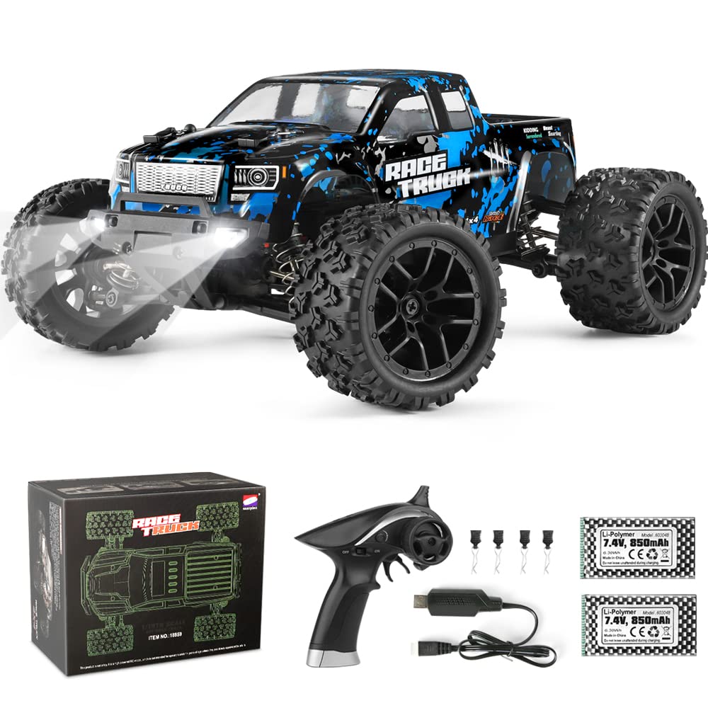 HAIBOXING RC Cars 1/18 Scale 4WD Off-Road Monster Trucks with 36+KM/H High Speed 2.4 GHz Remote-Controlled Electric All Terrain Waterproof Vehicles with Rechargeable Battery for Kids and Adults RTR