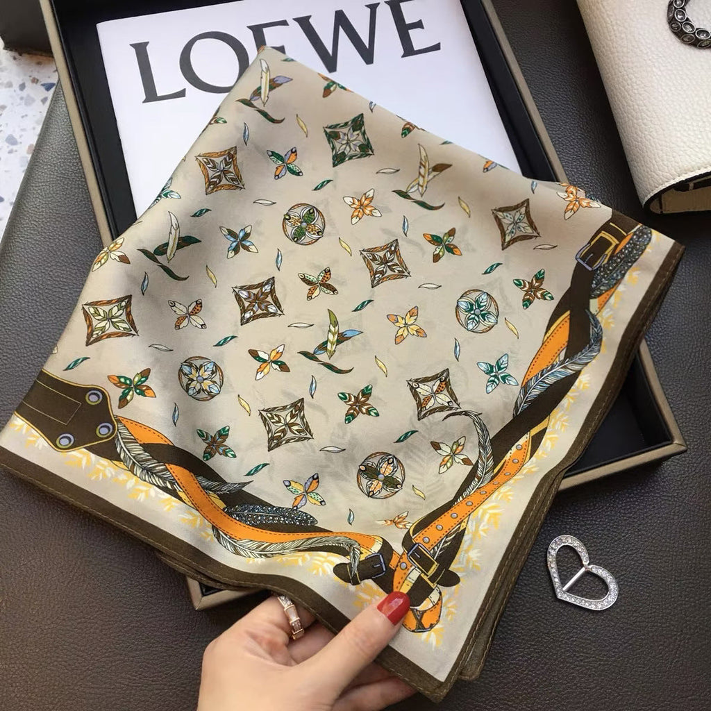 Square Scarf Womens Fashionable Small Neckerchief 70cm