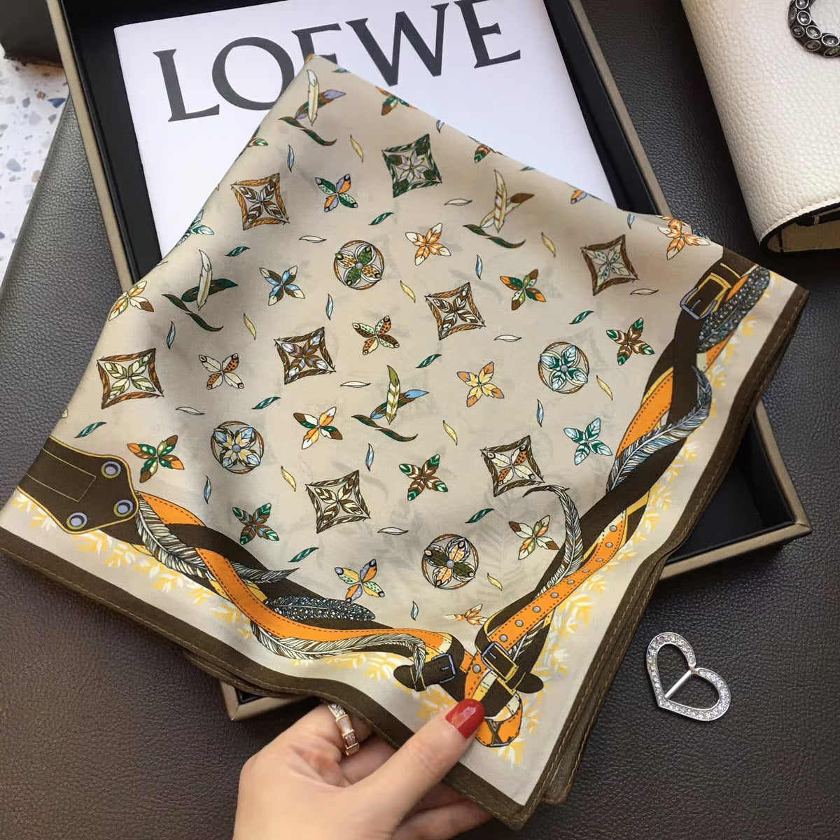 Square Scarf Womens Fashionable Small Neckerchief 70cm