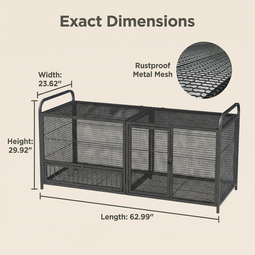 63" Chicken Cage Metal Poultry Breeding Coop