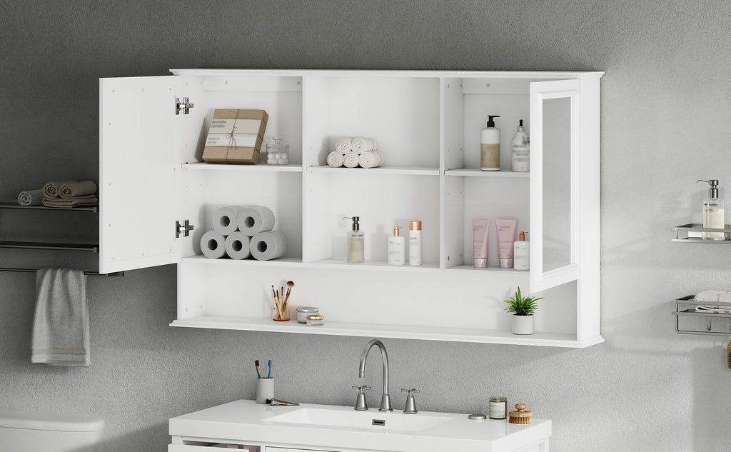 60" Wall-Mounted Bathroom Medicine Cabinet with Mirrors