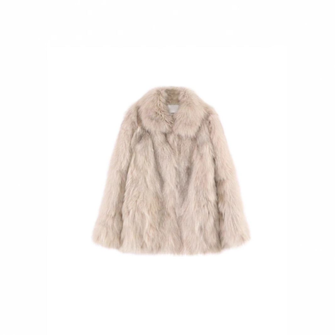 Fox Fur Style Coat Eco Friendly Faux Fur Overcoat