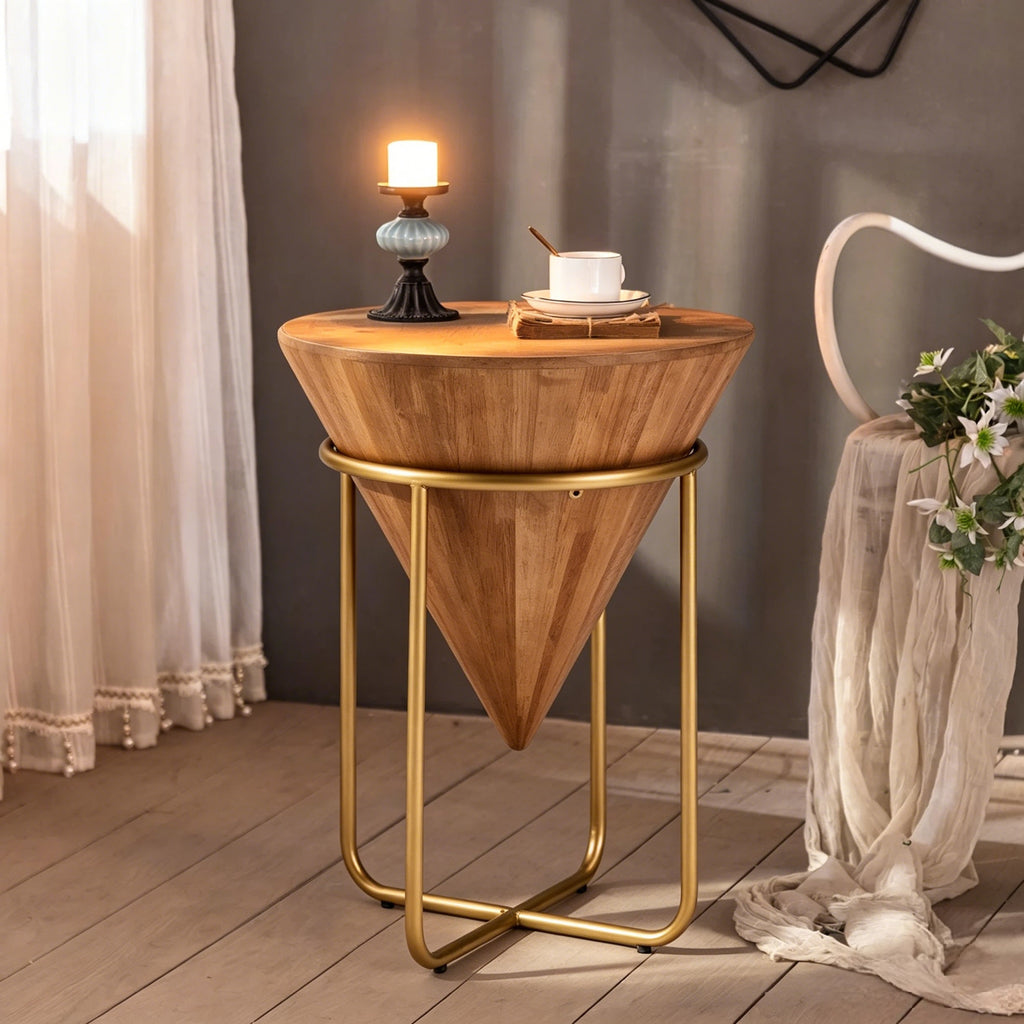 Minimalist & Luxe Wood Side Table