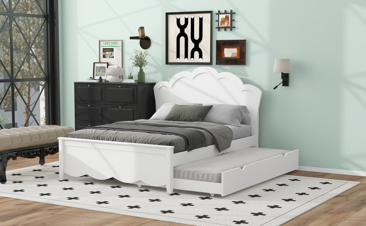 Full Size Wood Platform Bed with Underneath Storage and 2 Drawers