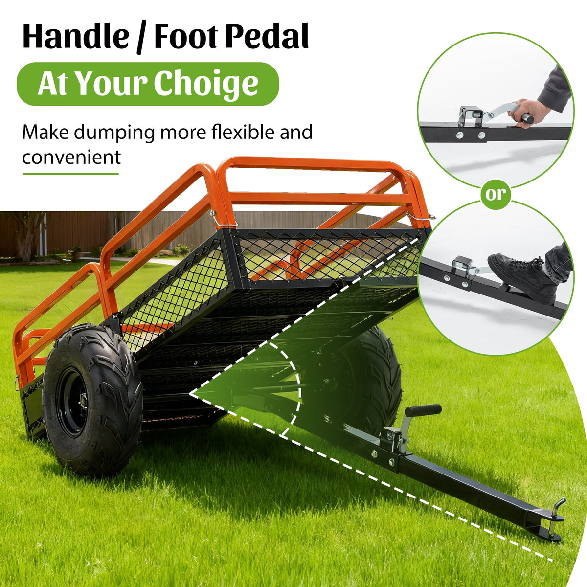 1500LBS Capacity Dump Cart Trailer