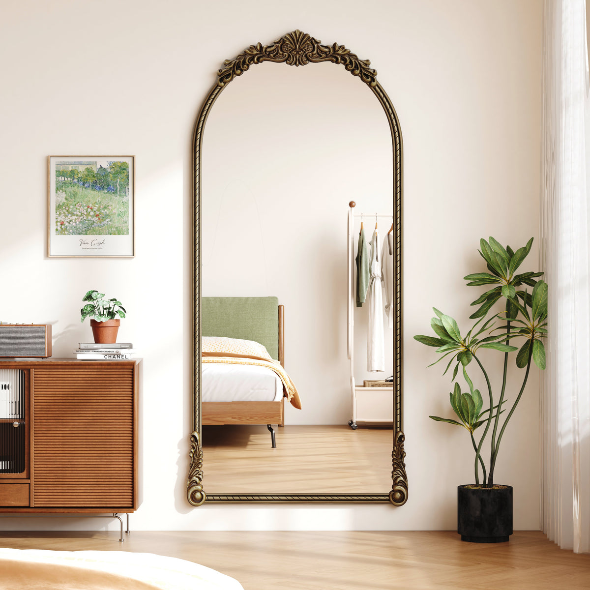Arch Oval Vintage Relief Mirror Wall Hanging