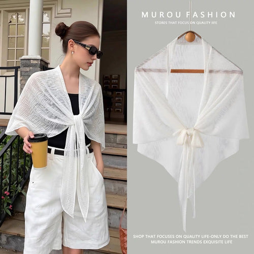 Summer Sun-Protective Knitted Scarf Cheongsam Shawl