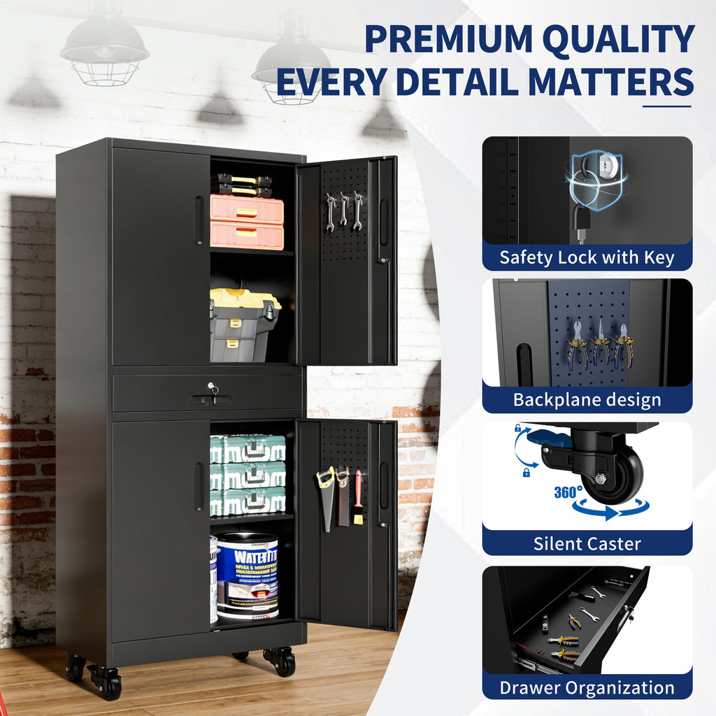 Heavy Duty Metal Storage Cabinet with Drawer