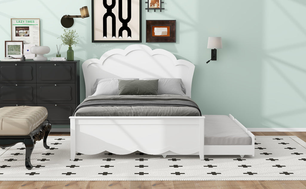 Full Size Wood Platform Bed with Underneath Storage and 2 Drawers