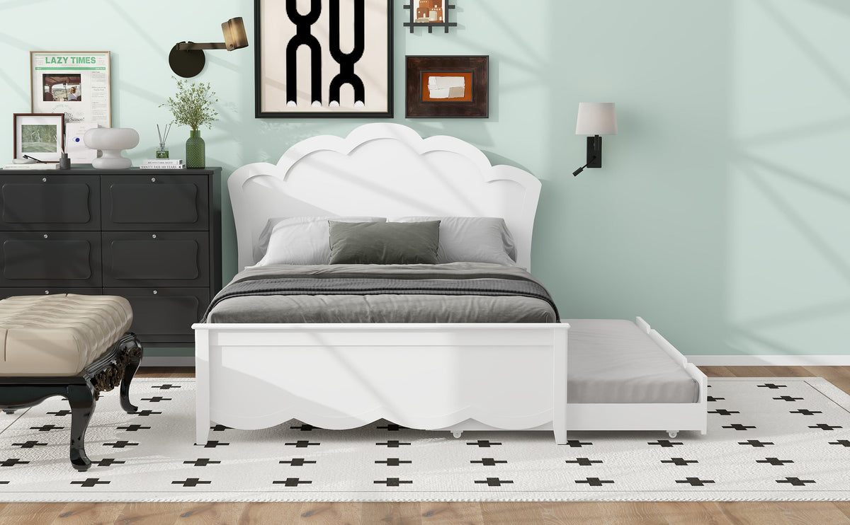 Full Size Wood Platform Bed with Underneath Storage and 2 Drawers