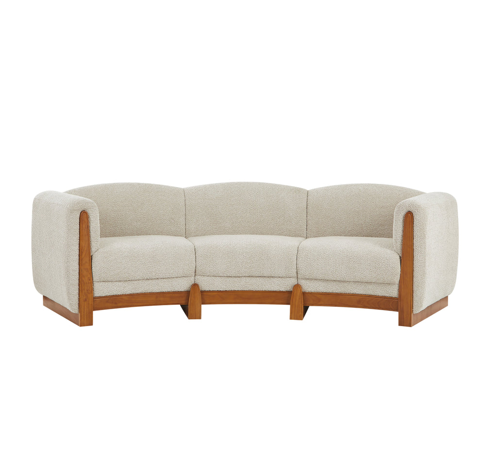 Elegant Curved Boucle Sofa