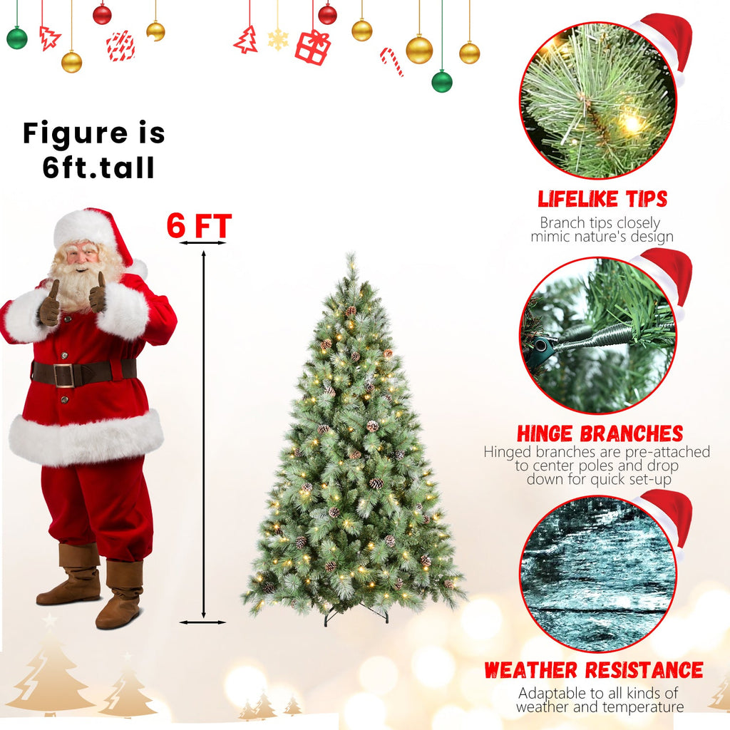7FT Christmas Tree with 400 Warm Lights
