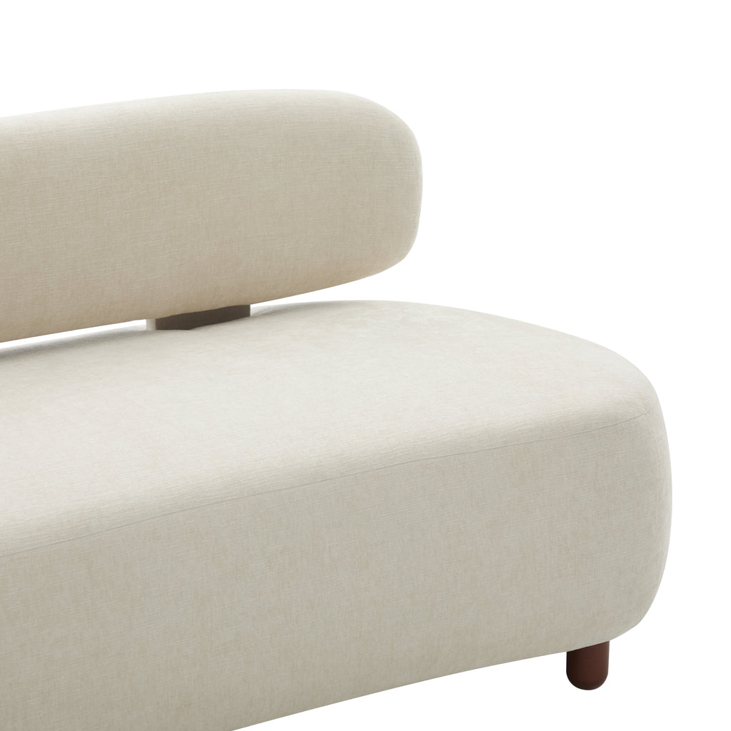 Lunara 66 in. Modern Curved Upholstered Chenille Sofa