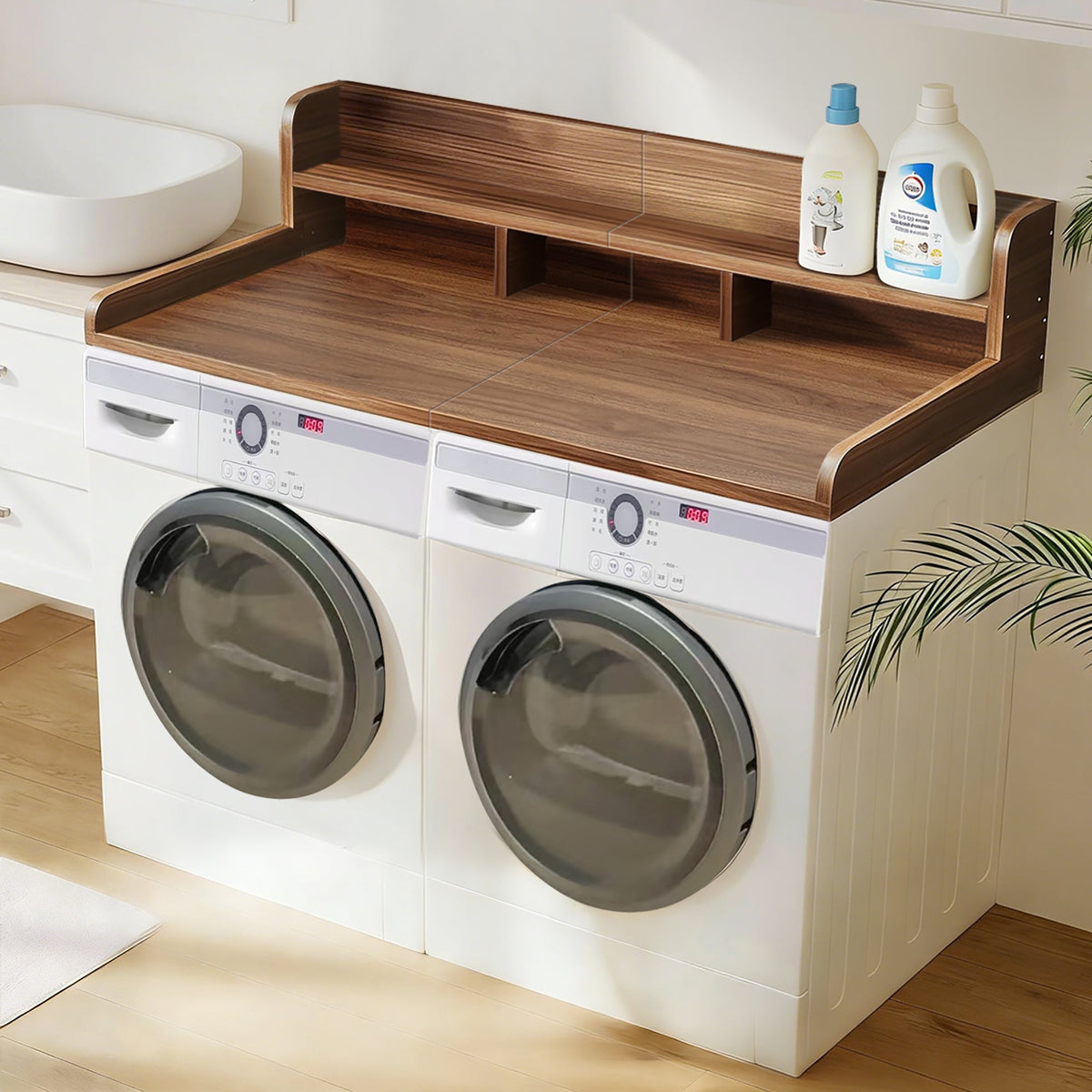 Washer Dryer Countertop with Non-slip Pads - Walnut