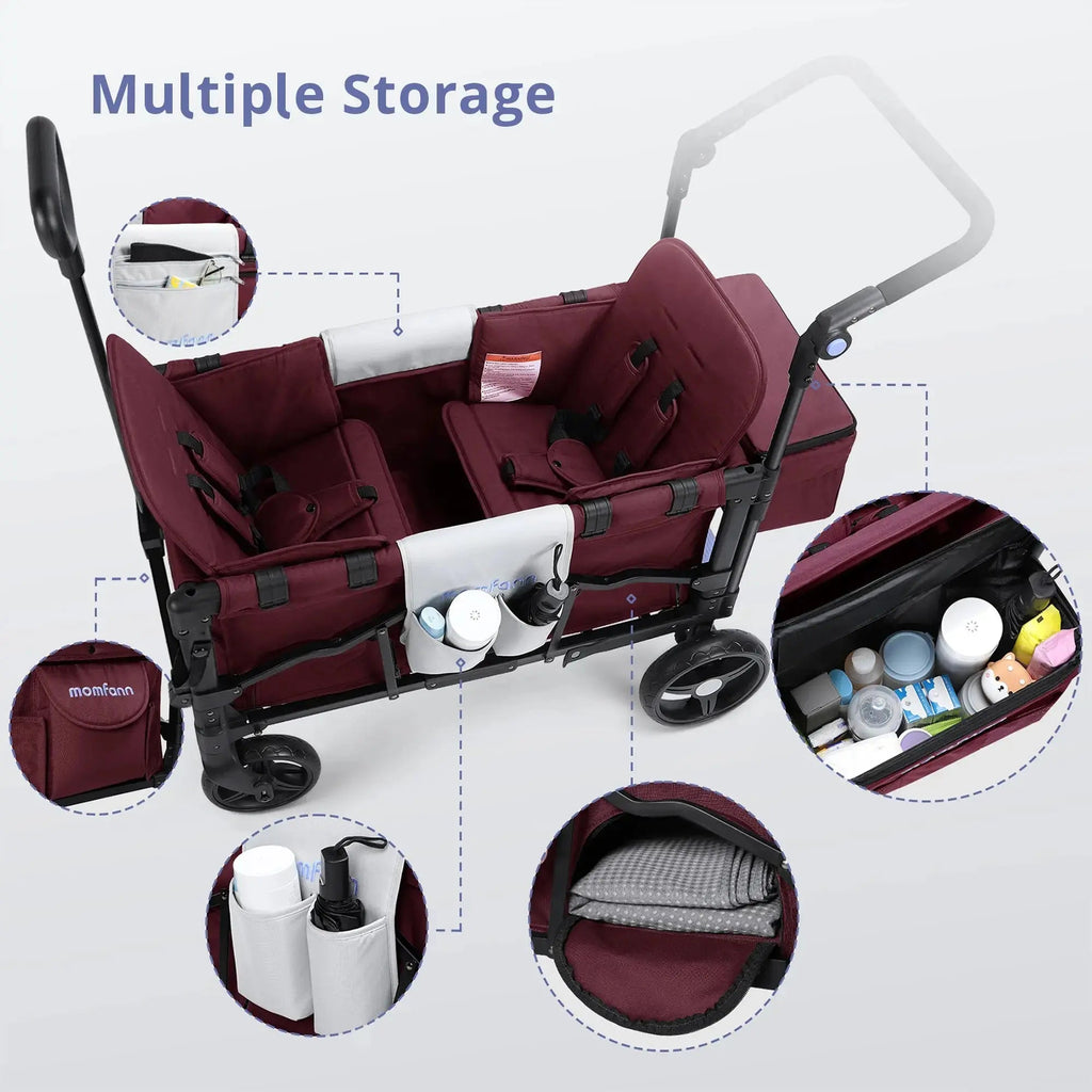 Momfann 2-Seater All-Terrain Stroller Wagon for Kids