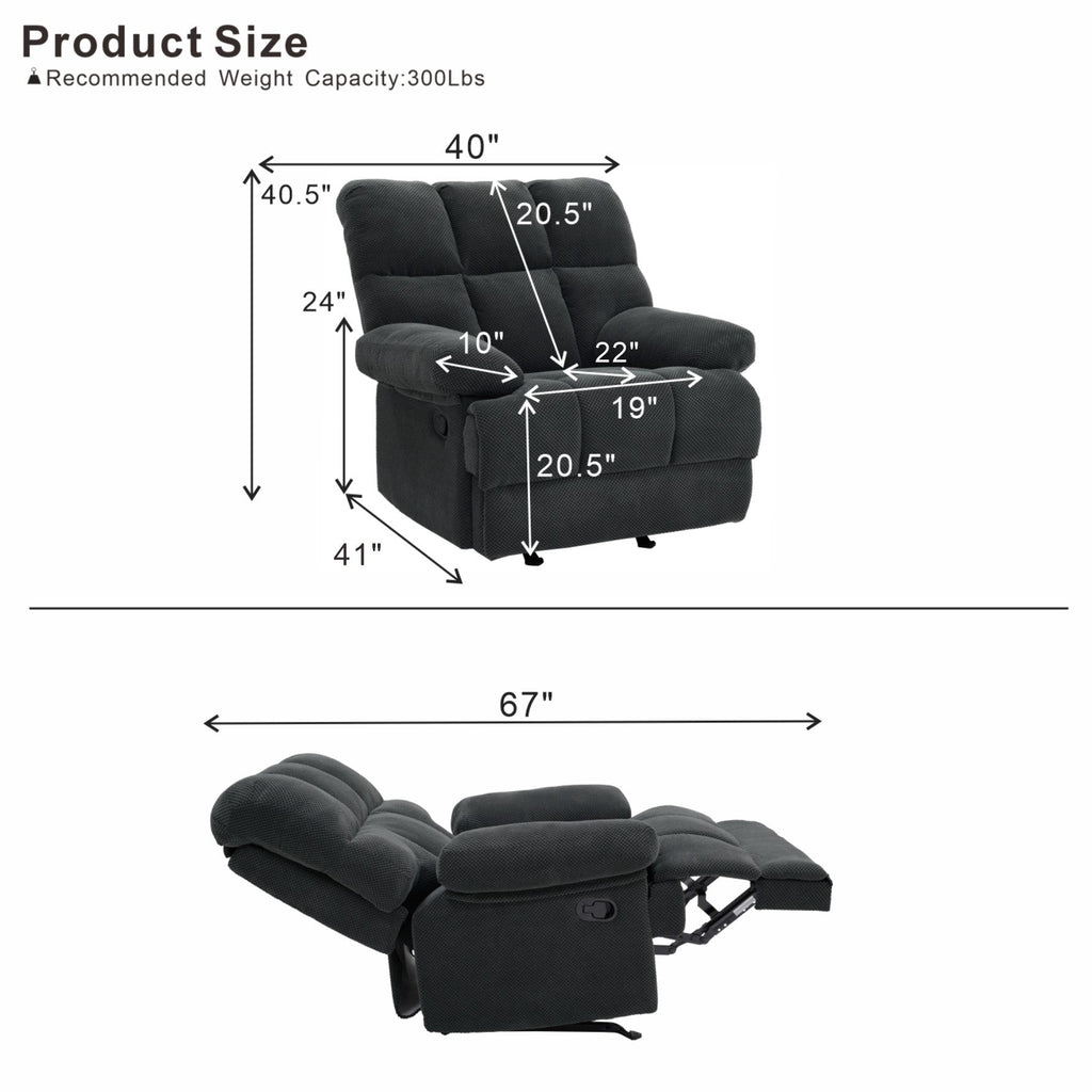Modern Manual Rocker Recliner Chair