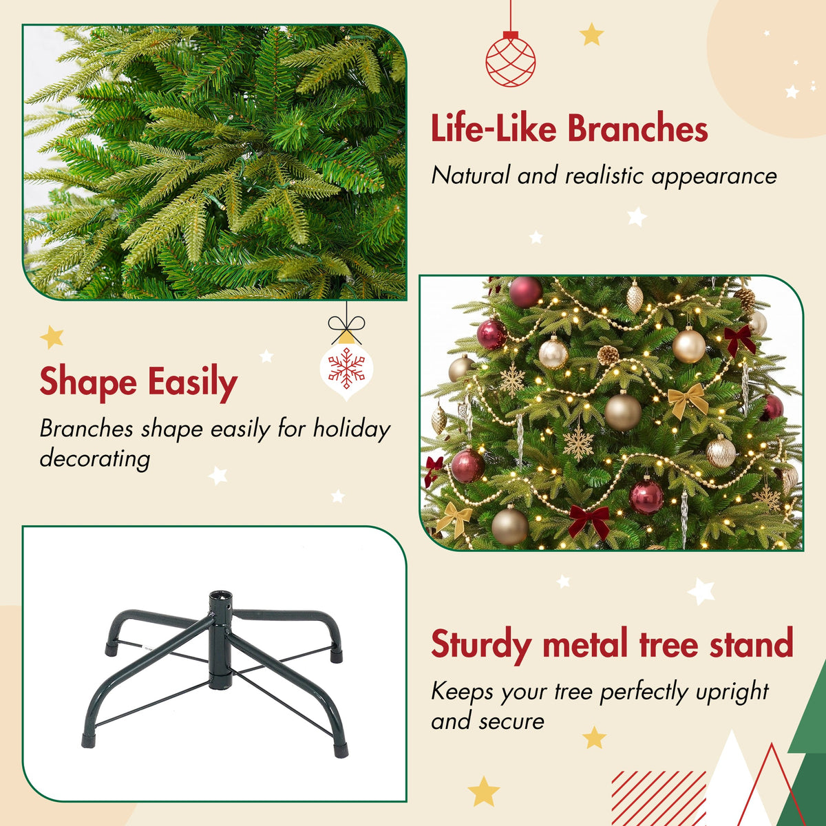 7.5FT Premium Life-Like Full Flocked Christmas Tree