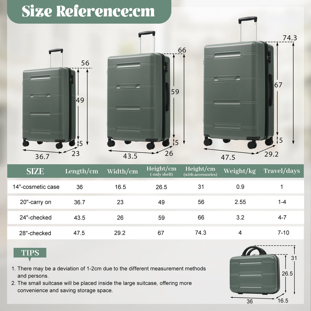 6 Piece Lightweight Hardshell Luggage Set