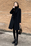 Womens Stylish Double-faced Cashmere Coat