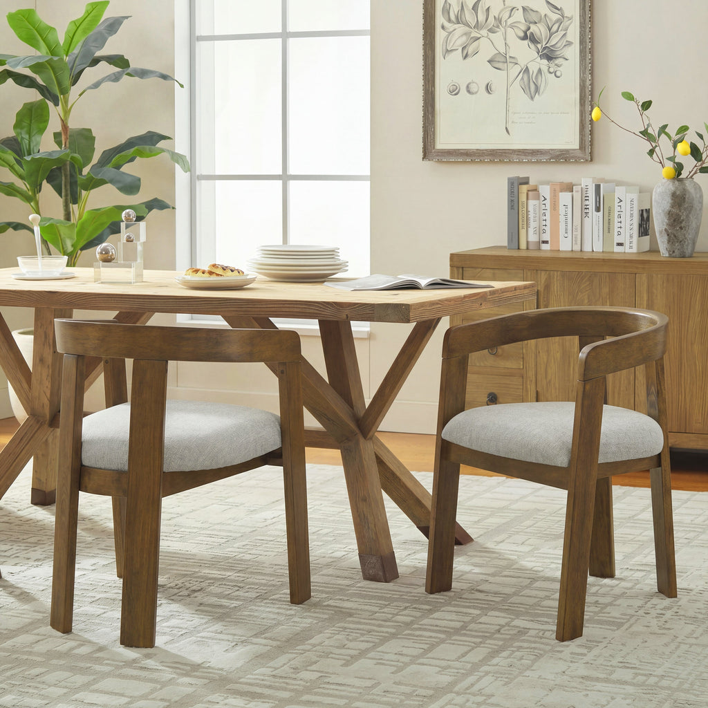 Modern Barrel Dining Chairs (Set of 2)