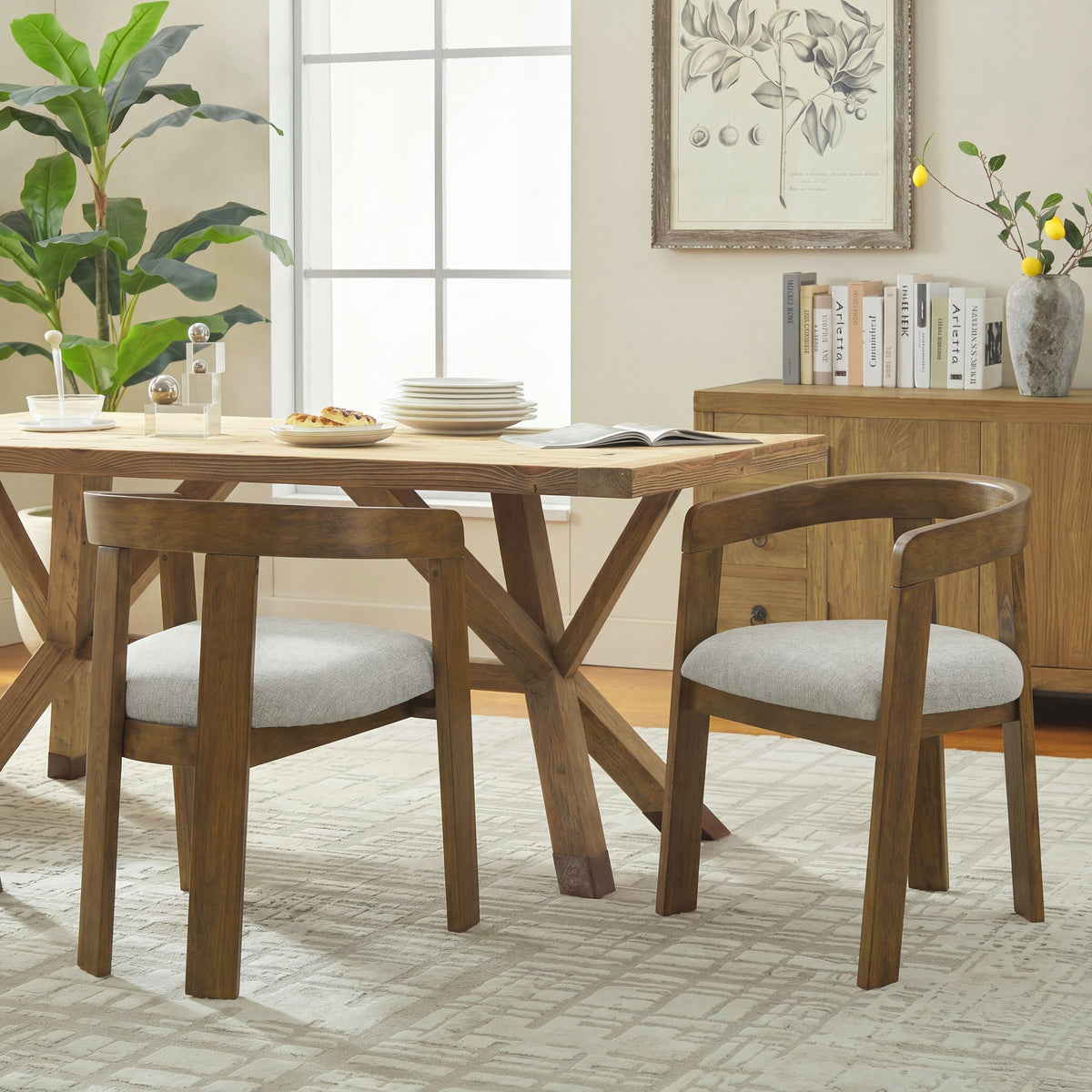Modern Barrel Dining Chairs (Set of 2)