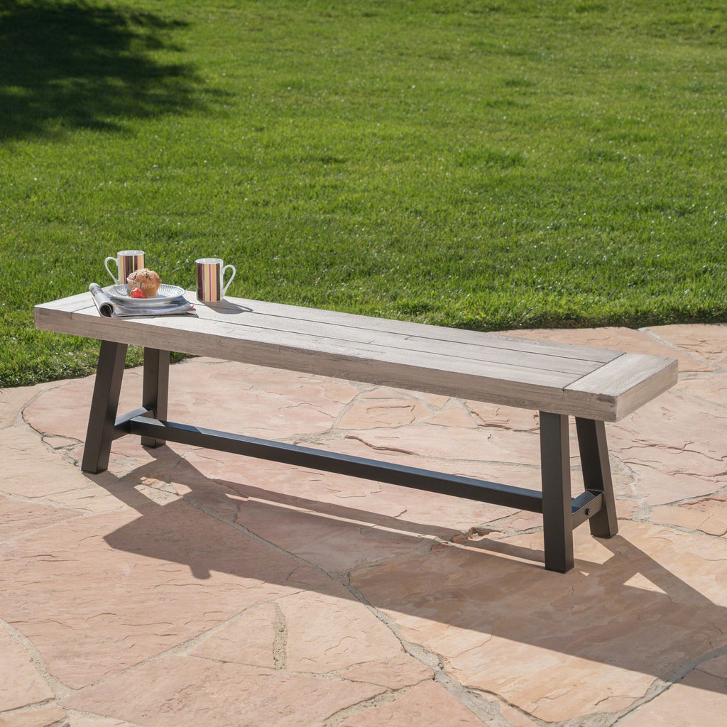 Acacia Wood Outdoor Dining Bench