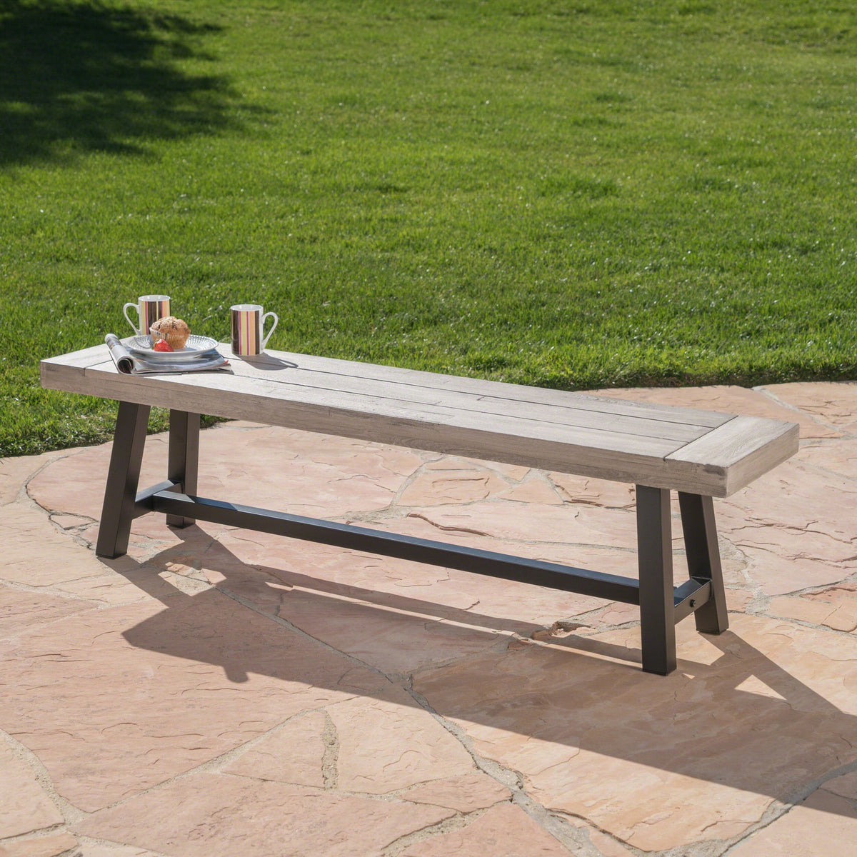 Acacia Wood Outdoor Dining Bench