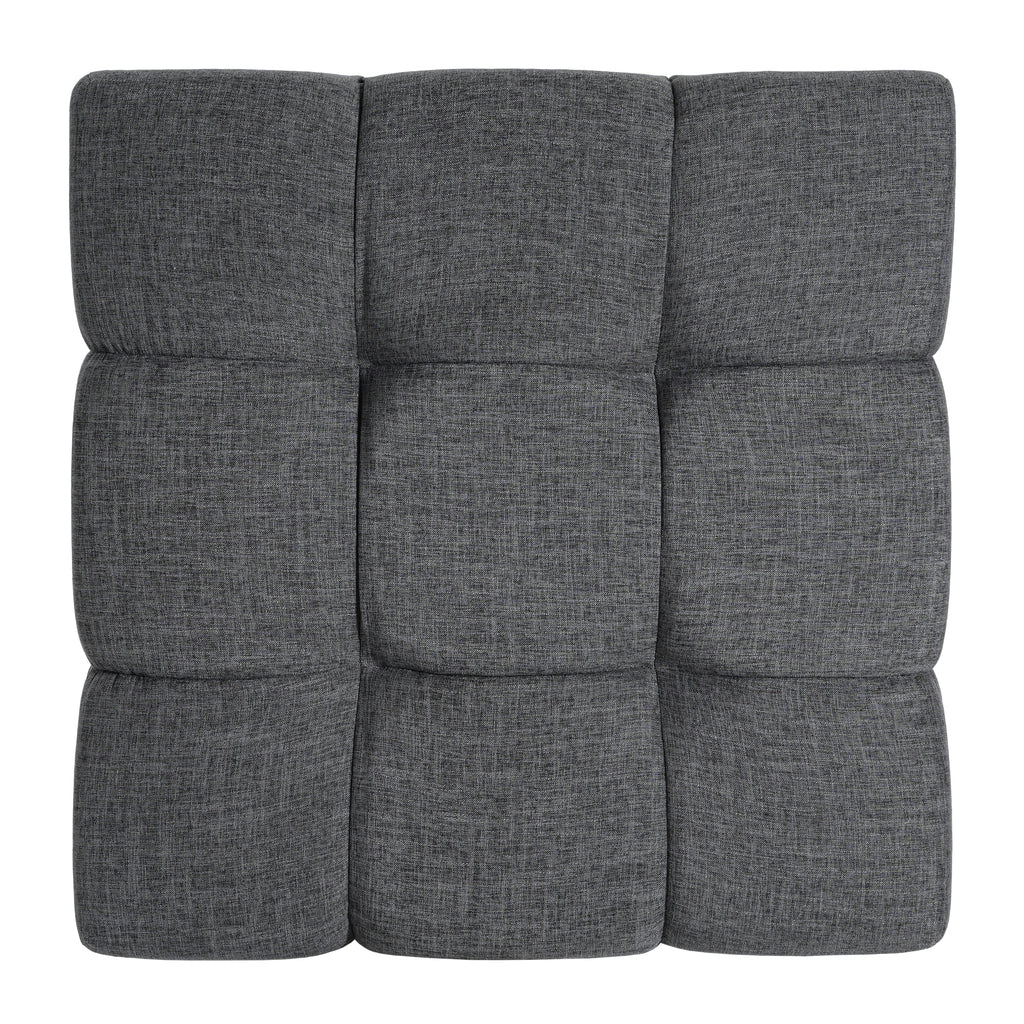 Modern Upholstered Deep Biscuit-style Tufted Ottoman