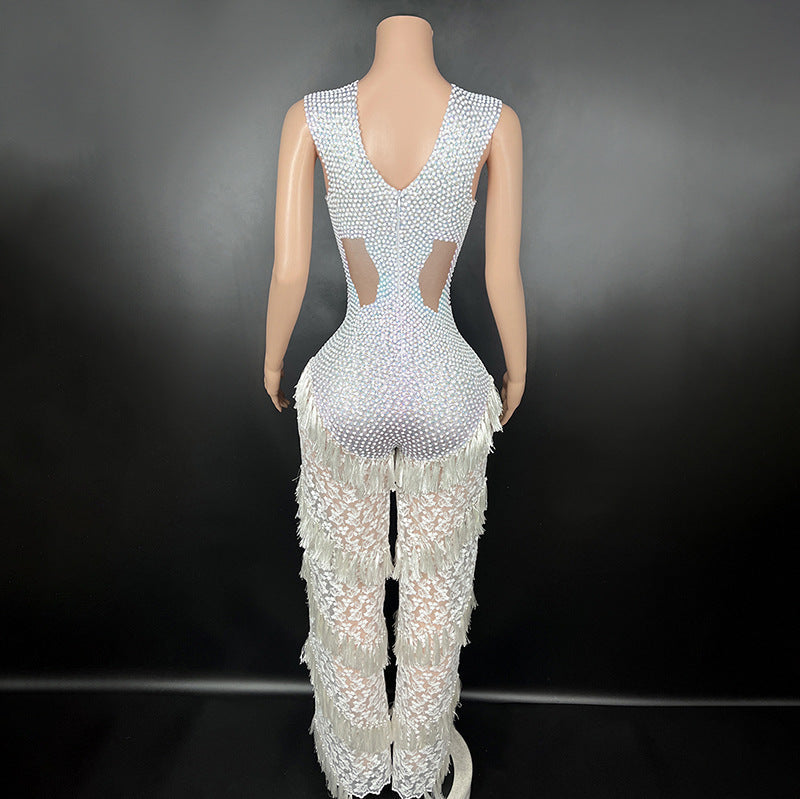 Sleeveless Lace Bodycon Jumpsuit For Women