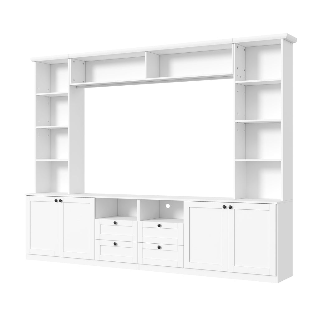 Farmhouse Elegant Entertainment Center Wall Unit