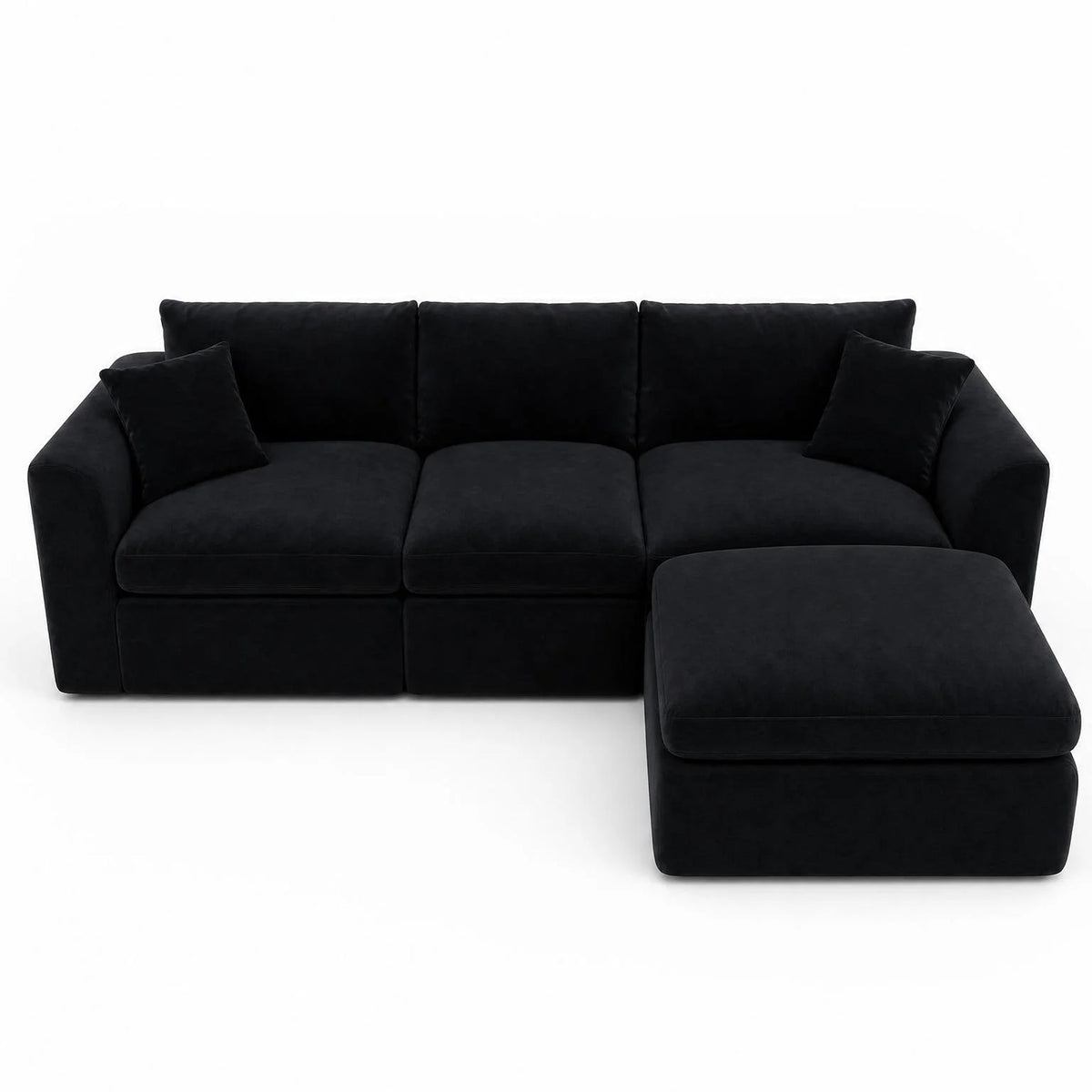 Compressed Modular Sectional Sofa with Ottoman