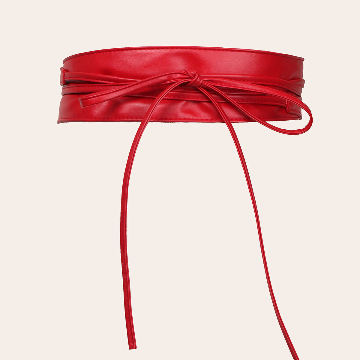 Womens Faux Leather Wide Waist Cincher With Lace-up Bow Detail Belt