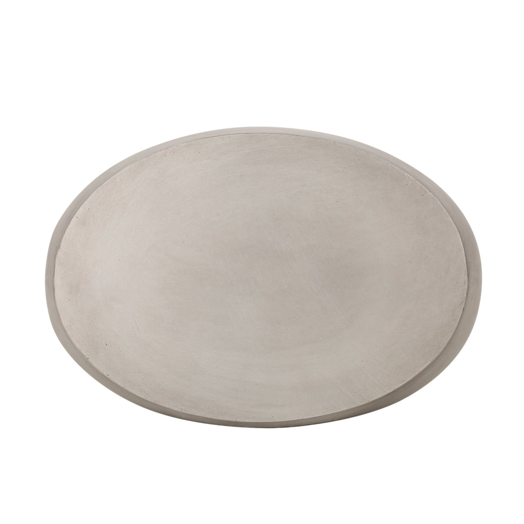 Outdoor Oval Lightweight Concrete Side Table