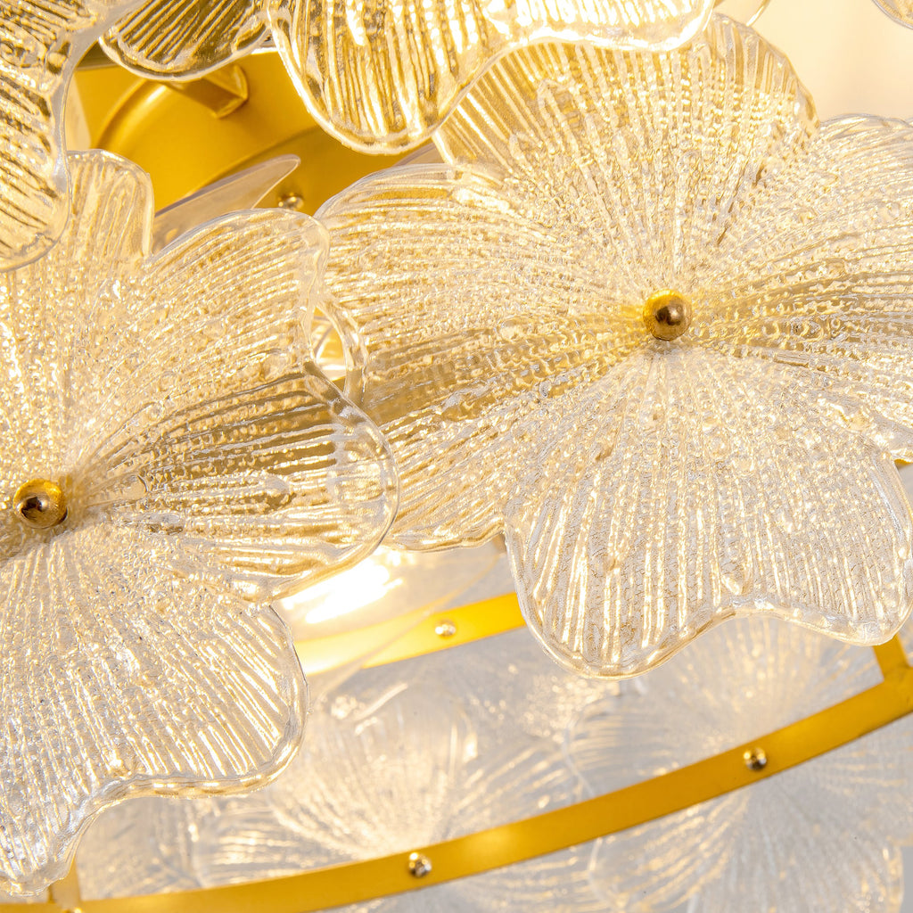 19-Inch Floral Glass Ceiling Fan