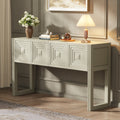 Geometric Carved Console Table with 3 Soft-Close Drawers