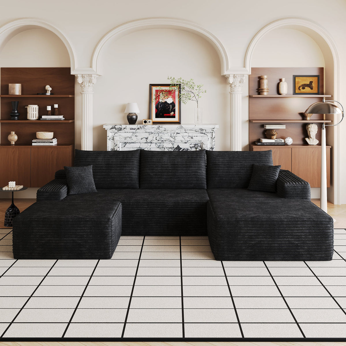 107" Cloud Sectional Sofa with Ottoman