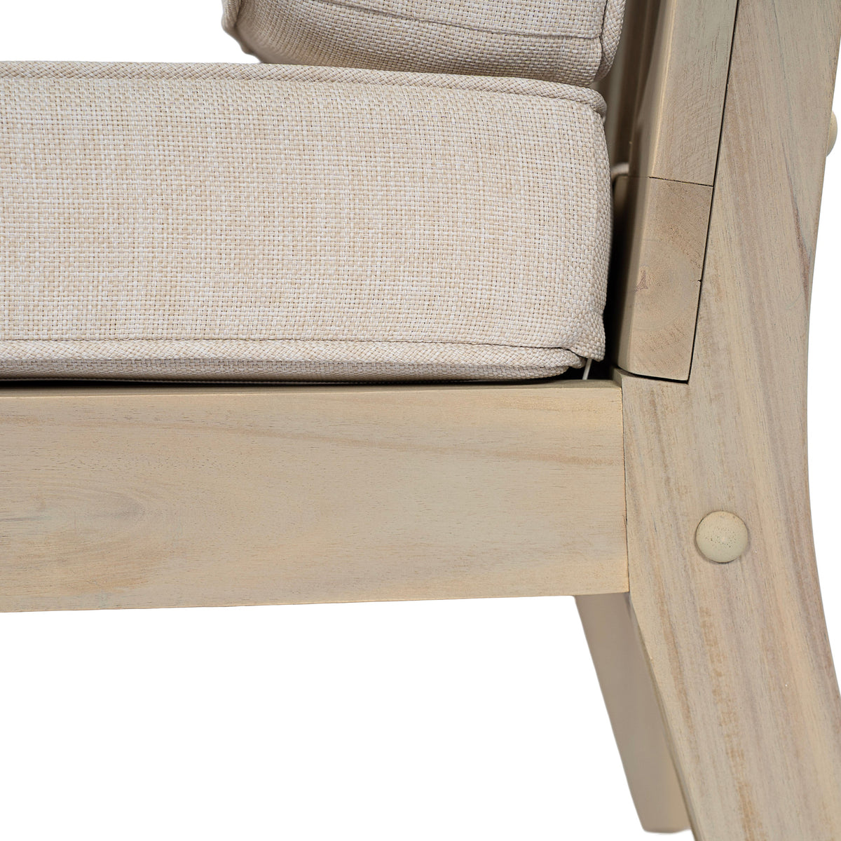 Perla Right Armless Chair in Acacia Wood
