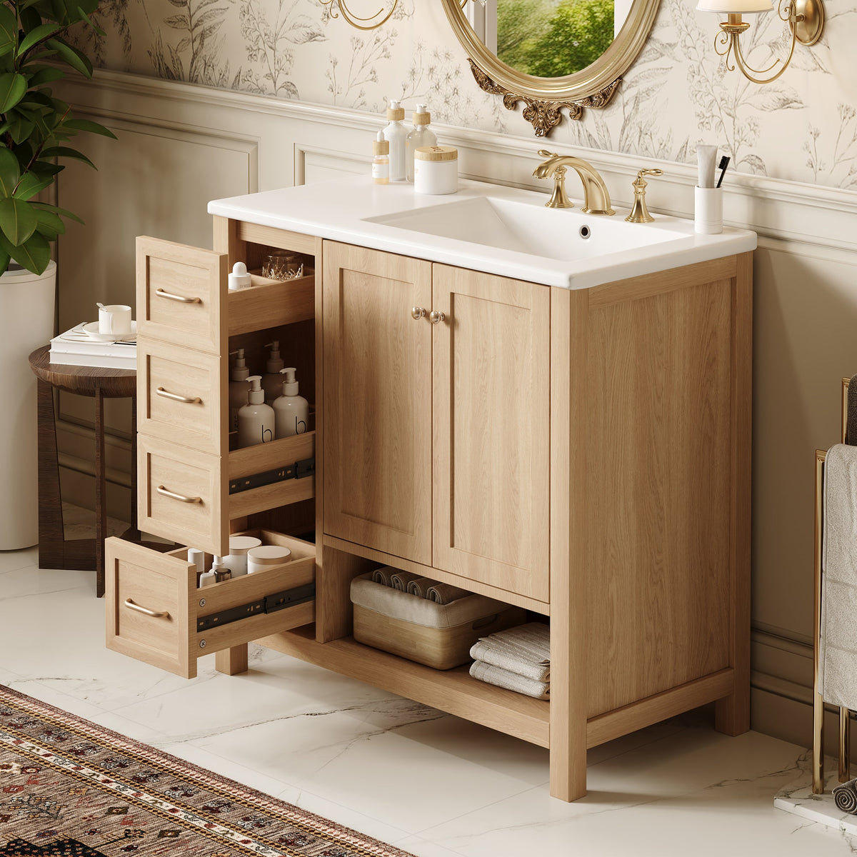 36" Bathroom Vanity with Sink Top