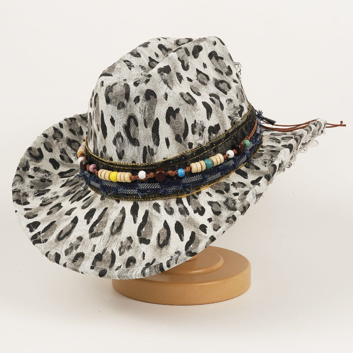 Wool Ethnic-style Womens Leopard-print Hat