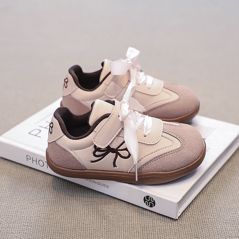 2026 Spring Autumn New Kids Skate Shoes, Breathable German Trainers, Fashion Bow Casual Sneakers For Little & Big Girls