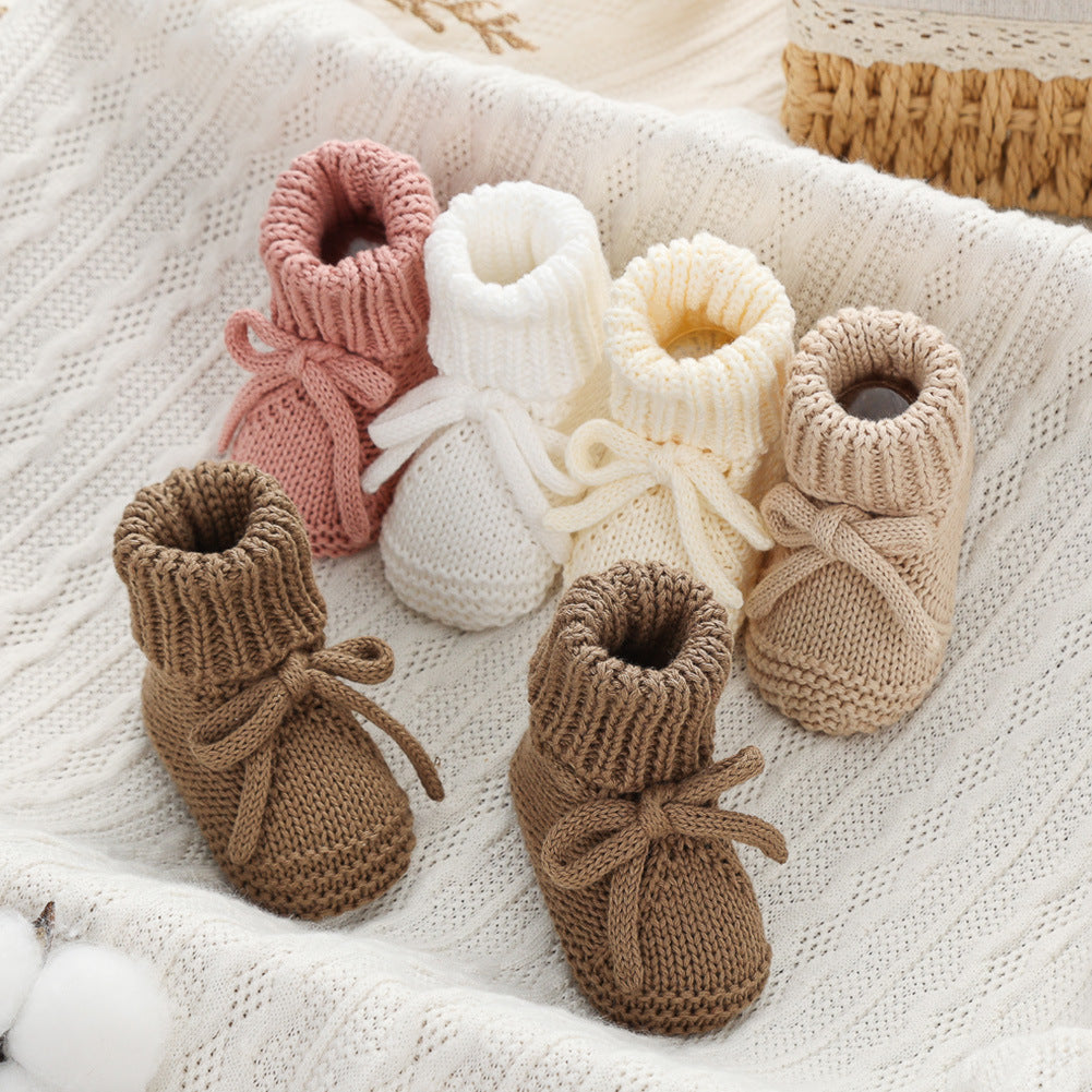 Bow-tie Strap Knitted Toddler Shoes